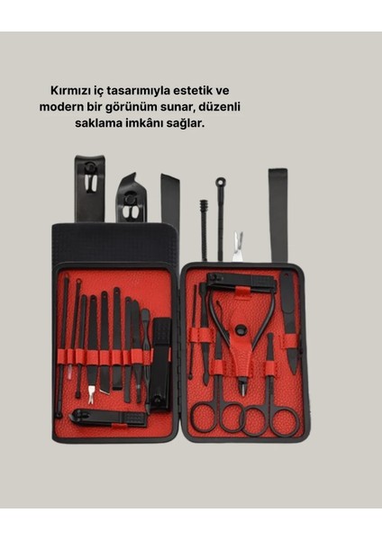Şık Kutu Tasarımlı 17 Parça Manikür Pedikür Seti Dayanıklı ve Hijyenik fırsatları
