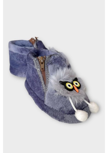 Çocuk Sevimli Baykuş Figürlü Panduf Füme modelleri