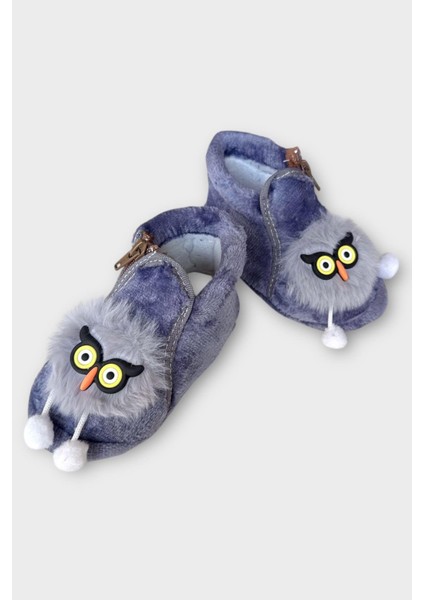 Çocuk Sevimli Baykuş Figürlü Panduf Füme fırsatları