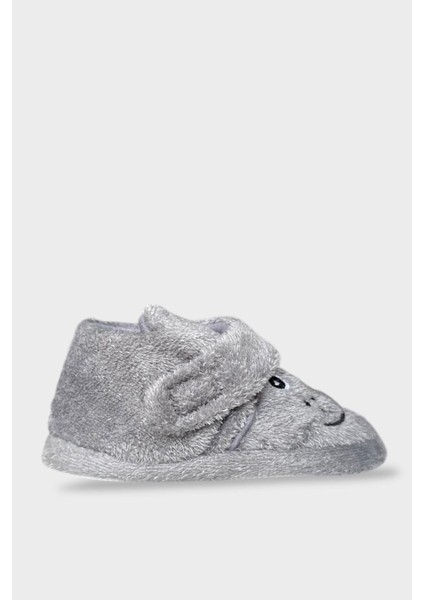 Çocuk Cırtlı Kaydırmaz Taban Anaokulu Kreş Ev Ayakkabısı Panduf Gri fiyatları