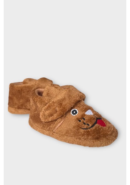 Çocuk Cırtlı Kaydırmaz Taban Anaokulu Kreş Ev Ayakkabısı Panduf Vizon modelleri