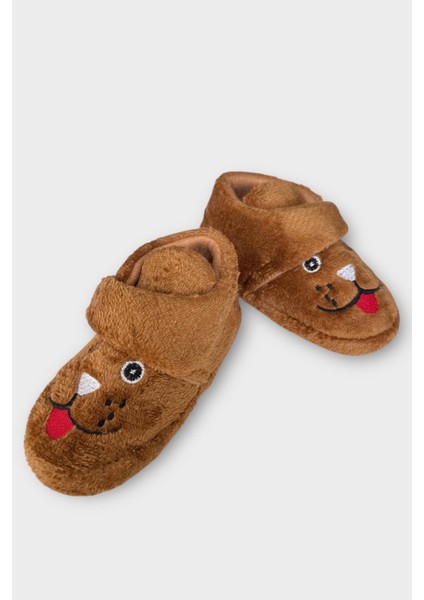 Çocuk Cırtlı Kaydırmaz Taban Anaokulu Kreş Ev Ayakkabısı Panduf Vizon fırsatları