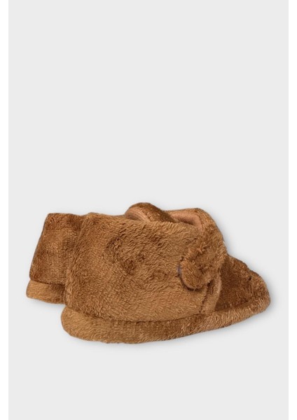 Çocuk Cırtlı Kaydırmaz Taban Anaokulu Kreş Ev Ayakkabısı Panduf Vizon indirimleri