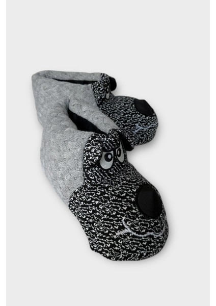 Erkek Örgülü Panduf Ev Botu Gri