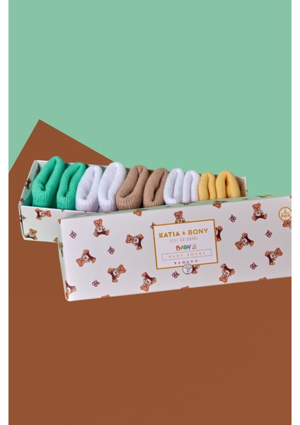 5'li Paket Yenidoğan Bambu Bebek Çorap Renkli indirimleri