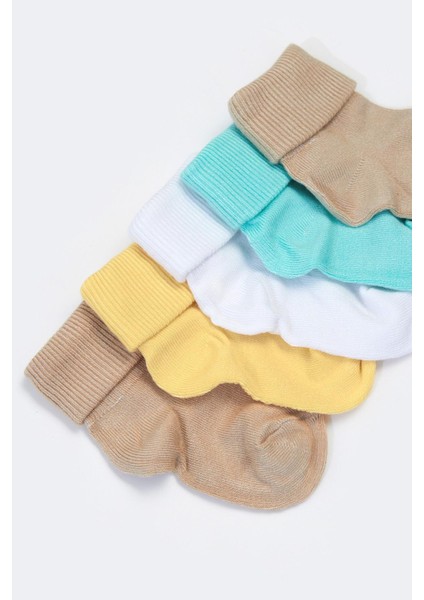 5'li Paket Yenidoğan Bambu Bebek Çorap Renkli