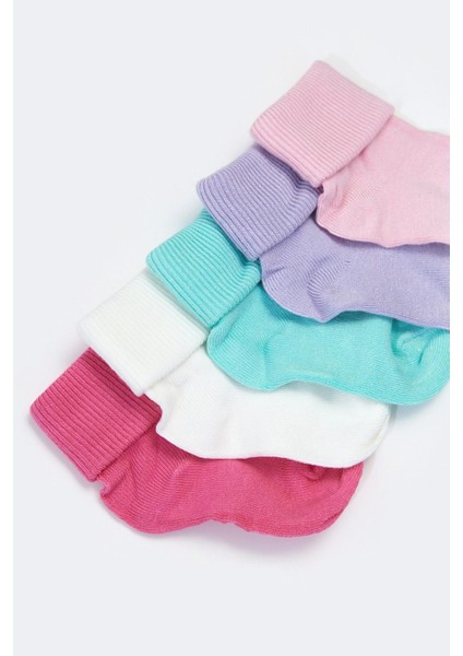 5'li Paket Yenidoğan Bambu Bebek Çorap Renkli