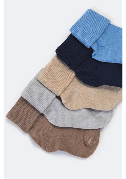 5'li Paket Yenidoğan Bambu Bebek Çorap Renkli