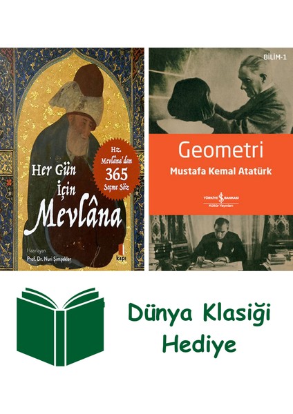 Her Gün Için Mevlana (Kutulu) + Geometri + Dünya Klasiği Hediye