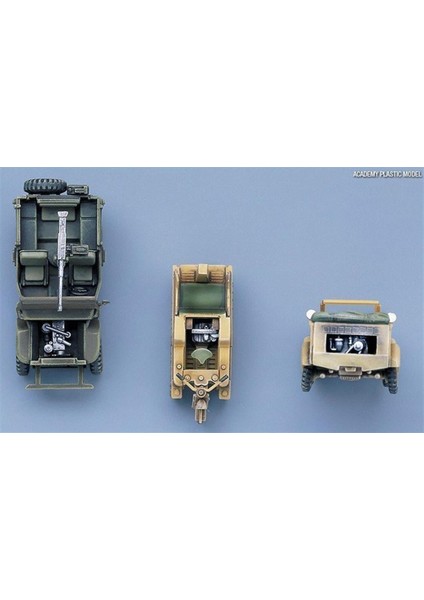 13416 1/72 Ölçek, Alman ve Amerikan Hafif Araçları Demonte, Plastik Maket Seti