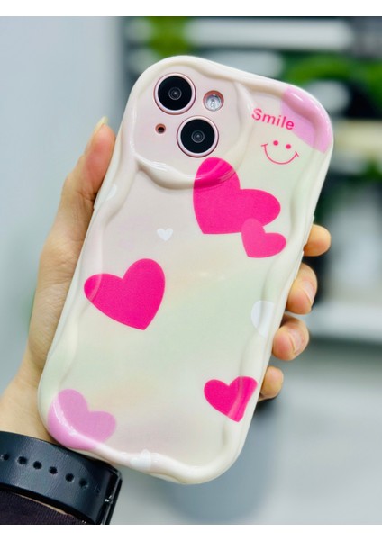 Iphone 15 Uyumlu Smile Kalp Baskı Desenli Silikon Kılıf