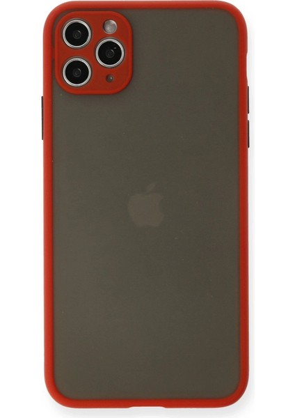 iPhone 11 Pro Max Kılıf Montreal Silikon Kapak - Kırmızı - FKU5556-8092