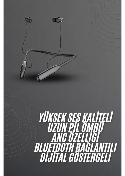 100 Saat Bluetooth Kulaklık Dijital Göstergeli Anc Özelliği Kablolu