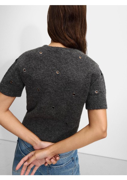 Zımba Detaylı Triko Kazak modelleri