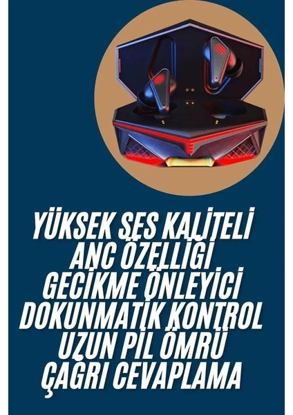 Profesyonel Tws Işıklı Kablosuz Bluetooth Kulaklık Oyuncu Kulaklığı