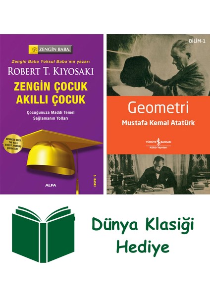 Zengin Çocuk Akıllı Çocuk + Geometri + Dünya Klasiği Hediye