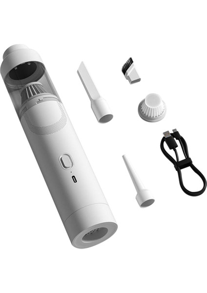 Kablosuz Araba Elektrikli Süpürge Emme Darbe Havası Ekstraksiyon Şarj Modeli Ev ve Araba Elektrikli Süpürge Beyaz (Yurt Dışından)