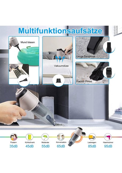 3x 4in1 120W Kablosuz Hava Üfleyici Taşınabilir Hava Duster Mini 9000PA Kablosuz Vakum Süpürge Siklonik Eş (Yurt Dışından) indirimleri