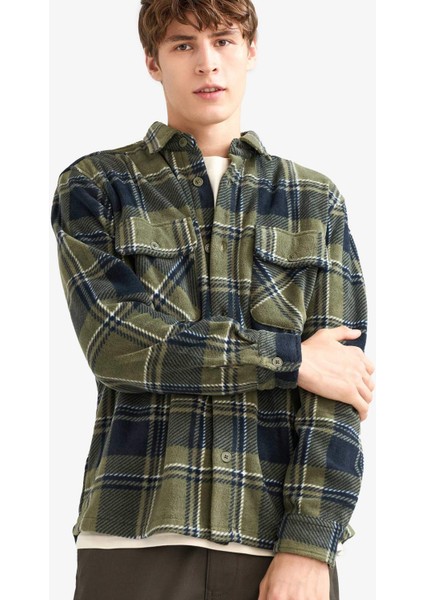 Regular Fit Kareli Polar Uzun Kollu Gömlek F0104AX25WN