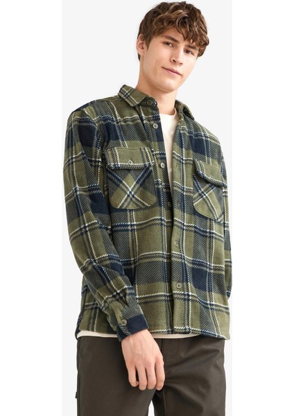 Regular Fit Kareli Polar Uzun Kollu Gömlek F0104AX25WN modelleri