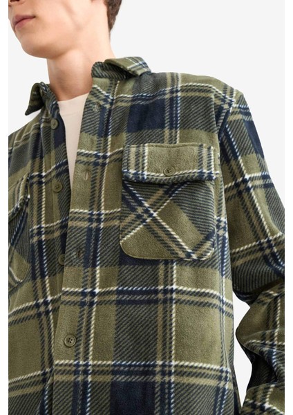 Regular Fit Kareli Polar Uzun Kollu Gömlek F0104AX25WN indirimleri