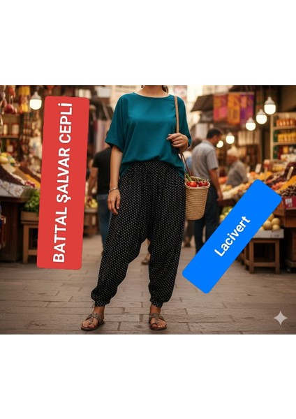 Kadın Bayan Battal Büyük Beden Jarse Kumaş Bel Lastikli Sağ Yan Tek Gizli Fermuarlı Cepli Eşofman Altı Şalvar Bol Rahat Kalıp 80 Ile 120 Kiloğrama Kadar Olur Standart Beden