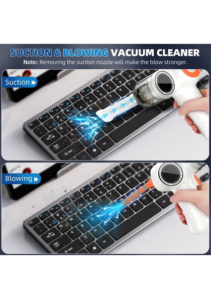 Kablosuz Elle Taşınan Araç Elektrikli Süpürge, Toz Çıkarma ve Üfleme Için Güçlü Mini Elektrikli Süpürge, Beyaz (Yurt Dışından) fiyatları