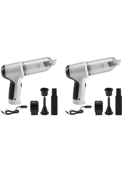 2x 4in1 120W Kordonsuz Hava Üfleyici Taşınabilir Hava Duster Mini 9000PA Kablosuz Araç Vakum Süpürge Siklonik Eş (Yurt Dışından)