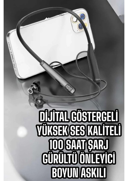 Boyun Bantlı Bluetooth Kulaklık Yüksek Ses Kaliteli 100 Saat Kulaklık fırsatları