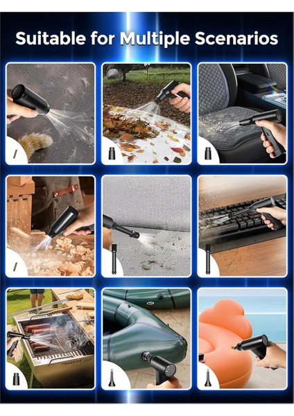 Sıkıştırılmış Hava Sezdiri, Bilgisayar, Araba, Ev, Ofis, Kablosuz Klavye Temizleyici Için Taşınabilir Elektrikli Hava Sezeti (Yurt Dışından) fırsatları