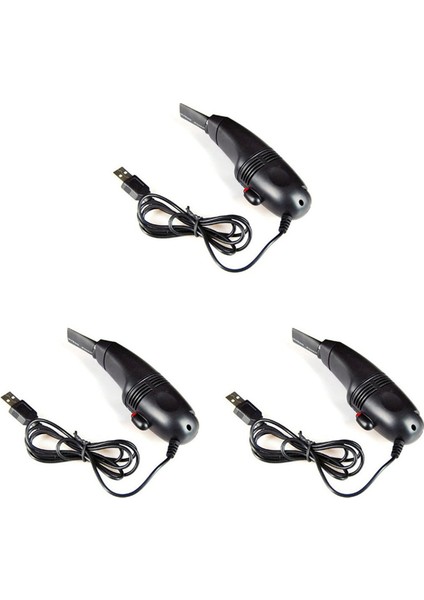 Dizüstü Bilgisayar Için 3x Mini USB Vakum Klavye Toz Temizleyici - Aile Ofisi Pc Keybard Temizleyici Alet -Black (Yurt Dışından)