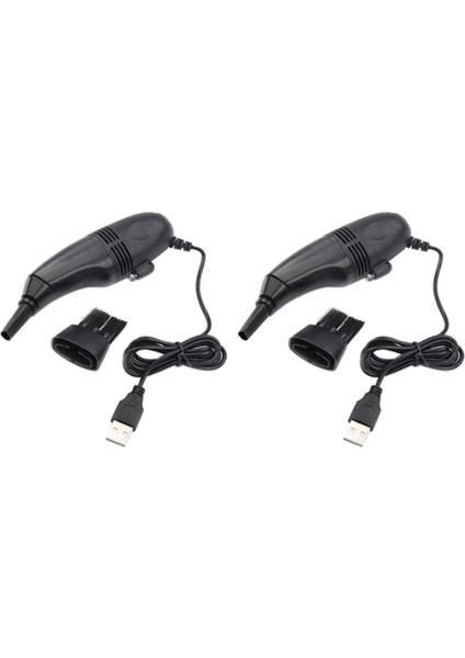 Dizüstü Bilgisayar Için 2x Mini USB Vakum Klavye Toz Temizleyici - Aile Ofisi Pc Keybard Temizleyici Alet -Black (Yurt Dışından)