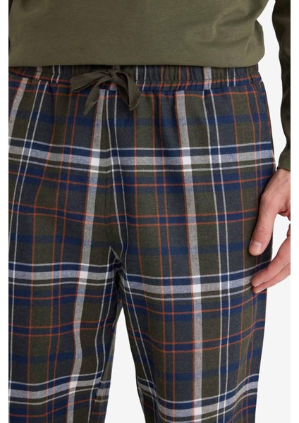 Pijama Takımı Regular Fit Uzun Kollu Üst Kareli Uzun Alt B2450AX25WN indirimleri
