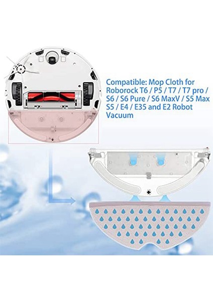 Mop Pad 8 Paket Mikrofiber Mop Bezi Roborock S6 S6 Saf S6 Maxv S5 Max S5 Robot Vakum Süpürge Mop Değiştirme (Yurt Dışından) indirimleri