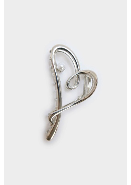 Kadın Kalp Detaylı Silver Mandal TOKA F8261AXNS