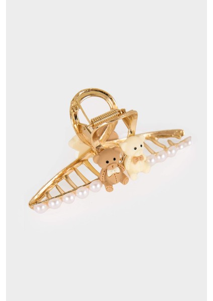 Kadın Mini Ayıcık Figürlü Gold Mandal TOKA F8263AXNS