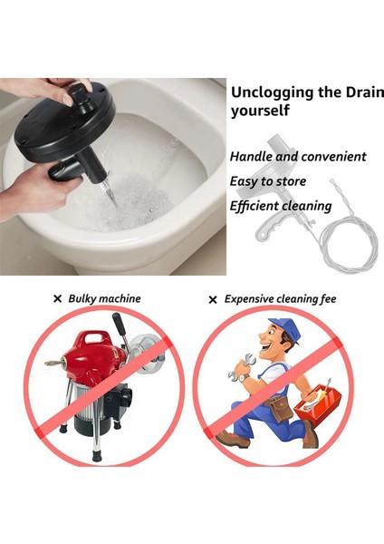 El Manuel Tahliye Tıkık Çıkartma Esnek Tel Halat ile Yeniden Kullanılabilir Drenaj Temizleyicisi Slip Olmayan Tutamak, 7 Metre (Yurt Dışından) fiyatları