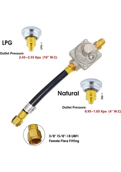 710-0003 Gaz Izgarası Doğal Gaz Dönüşüm Kiti Regülatörü Hortum 1/2 Inç Erkek Parlama Takma (Yurt Dışından) fırsatları