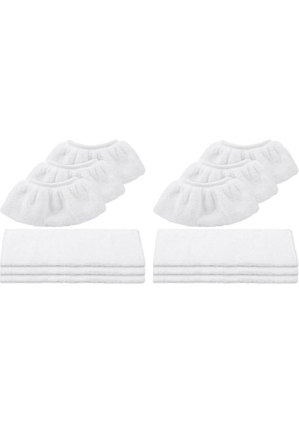 Karcher Easyfix Buhar Temizleyici Sc2, Sc3, Sc4, Sc5 Için Uyumlu Mikrofiber Bez Seti (El Nozul Için Zemin Memesi Için 6+6) (Yurt Dışından)