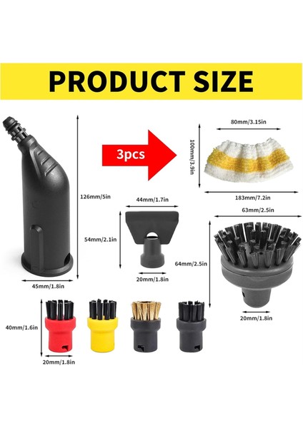 Karcher Easyfix Için Buhar Temizleyici Aksesuarları Sc1 Sc2 Sc3 Sc4 Sc5 Aksesuarlar Yuvarlak Fırça Set Seti Yuvarlak Fırçalar Fırça (Yurt Dışından) indirimleri