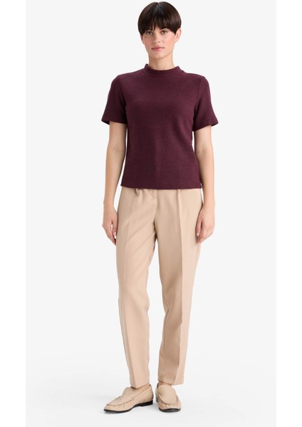 Slim Fit Dar Kesim Yarım Balıkçı Yaka Kısa Kollu Tişört D9758AX25WN fiyatları