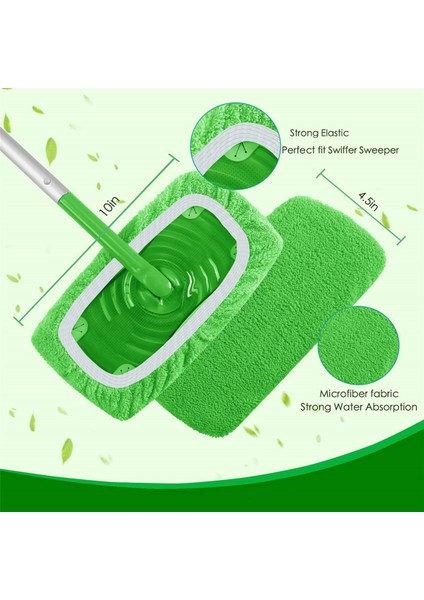 8pcs Paspas Pedleri Swiffer Swiffer Swifer Için Yeniden Dolunma Mop-Kuru Süpürme Bezleri ve Islak Paspas Bezleri Ev Temizliği Için Yıkanabilir (Yurt Dışından) indirimleri