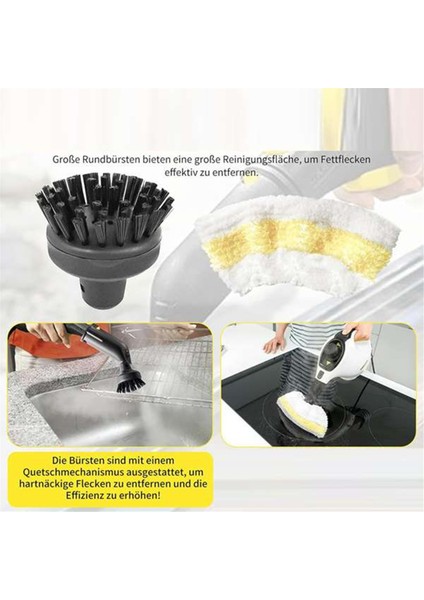 Yedek Yuvarlak Nozul Fırçası Buhar Mop Seti Karcher Sc2 Sc3 Sc4 Sc5 Sc7 Steam Temizleyici Parçası Inatçı Leke Kaldır (Yurt Dışından) fırsatları