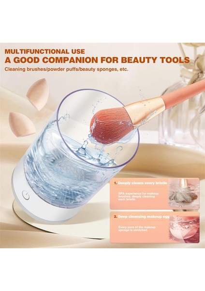 Makyaj Fırçası Temizleyici, Derin Temizleme Için Otomatik Kaynak Rahat Fırça Temizleyici, Kurulmaya Gerek Yok, Tek Tıklamayla Çalıştırma (Yurt Dışından) indirimleri