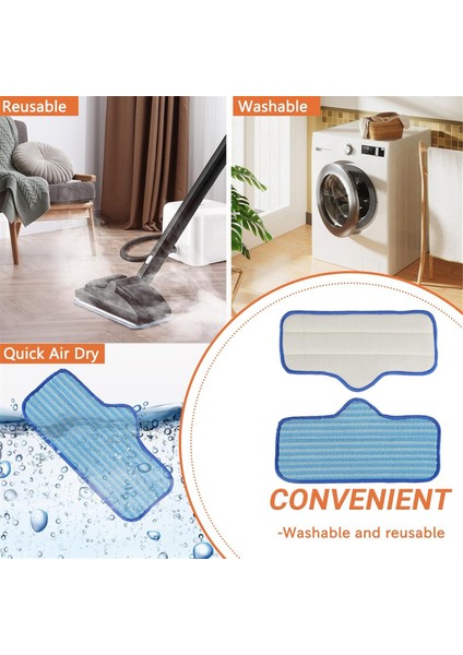 6pcs Dipray Temiz Buhar Temizleyici Yeniden Kullanılabilir Makine Için Mikrofiber Paspas Pedleri Parke Karo Taş Zeminler Için Yıkanabilir (Yurt Dışından) modelleri