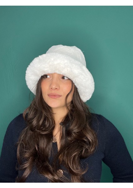 Kürk Kenarlı Yumuşak Bucket Kışlık Şapka