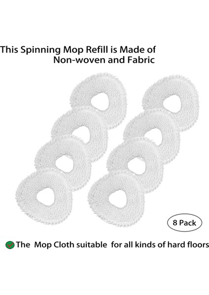8 Pcs Mop Pads Narwal J3 Robot Vakum Parçaları Aksesuarları Yeniden Kullanılabilir Mikrofiber Kumaş Silini Temizleme Kiti (Yurt Dışından) modelleri