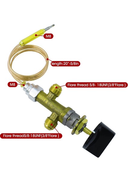 Düşük Basınçlı Propan Gaz Şömine Ateş Çukuru Alev Hatası Güvenlik Kontrol Valfi Kiti 5/8-18UNF (3/8 Inç Parlama) (Yurt Dışından) modelleri
