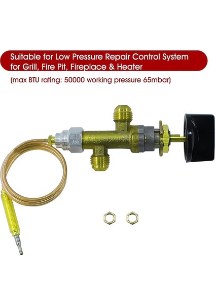 Düşük Basınçlı Propan Gaz Şömine Ateş Çukuru Alev Hatası Güvenlik Kontrol Valfi Kiti 5/8-18UNF (3/8 Inç Parlama) (Yurt Dışından) fırsatları