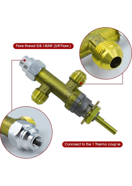 Düşük Basınçlı Propan Gaz Şömine Ateş Çukuru Alev Hatası Güvenlik Kontrol Valfi Kiti 5/8-18UNF (3/8 Inç Parlama) (Yurt Dışından) indirimleri